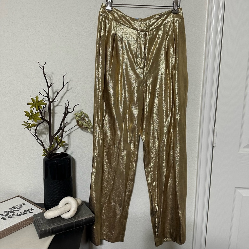 ANTONIO MELANI Shiny Gold Trousers - Picture 4 of 6